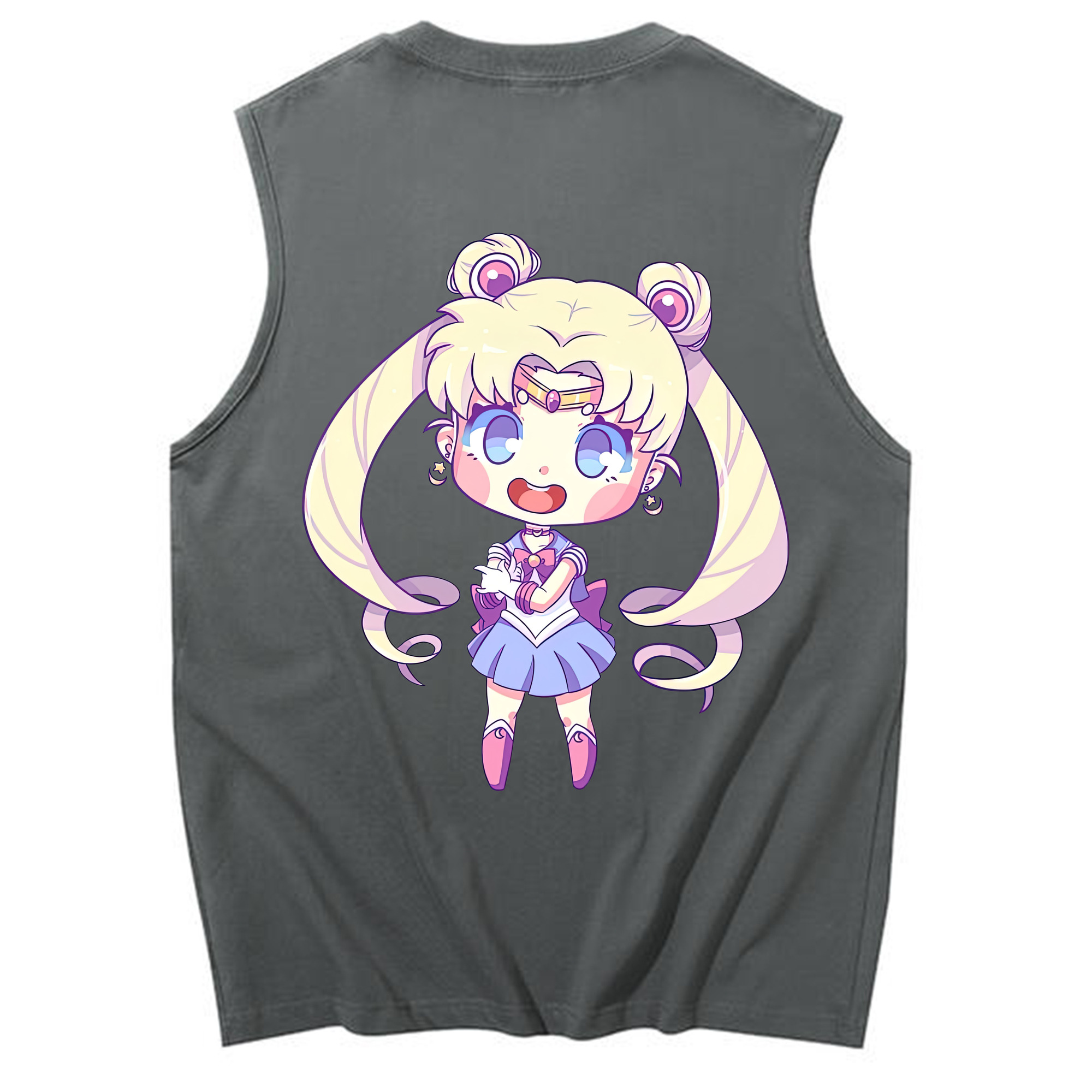 （画像用） 美少女戦士セーラームーン 月野 うさぎ つきの うさぎ Sailor Moon Tsukino Usagi コットン100％タンクトップ（背面プリント）